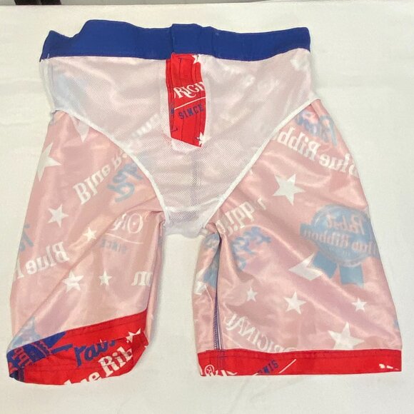 Pabst Blue Ribbon Beer Men's Swim Trunks Board Shorts 20" Red Blue White NWT - Picture 9 of 11